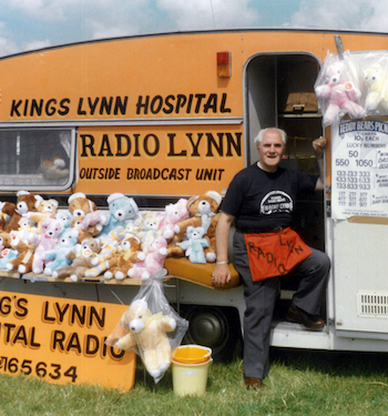 Egon with our old outside broadcast caravan